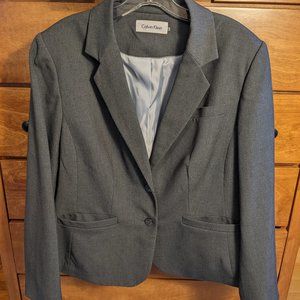 Calvin Klein one-button blazer, charcoal, 14W.
